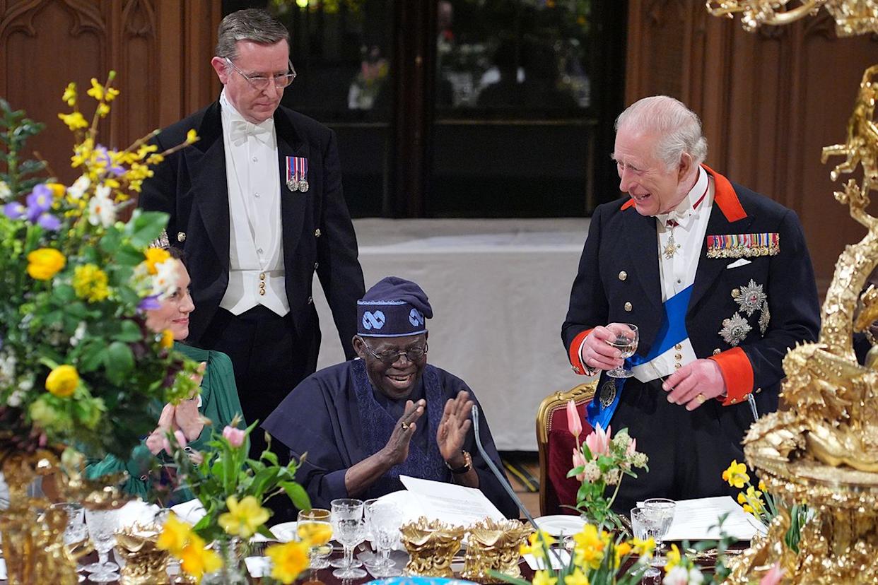 King Charles delivering his speech at the state banquetCredit: Yui Mok - WPA Pool/Getty