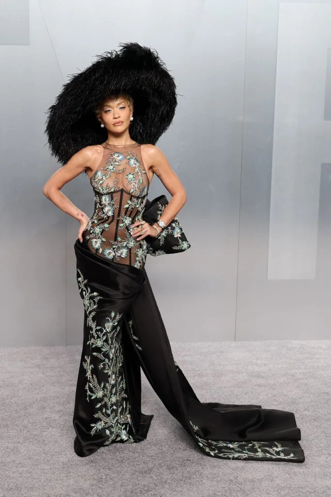 Rita Ora Vanity Fair Oscar Party 2026 Tamara Ralph Couture, Rita Ora red carpet Vanity Fair Oscar Party 2026 Tamara Ralph Spring 2026 Couture