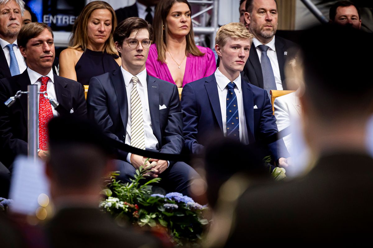 Prince Louis of Luxembourg, Prince Gabriel of Luxembourg, and Prince Louis of Luxembourg attend festivities ahead of the National Day celebration at Place Guillaume II on June 22, 2025 in Luxembourg, Luxembourg. 