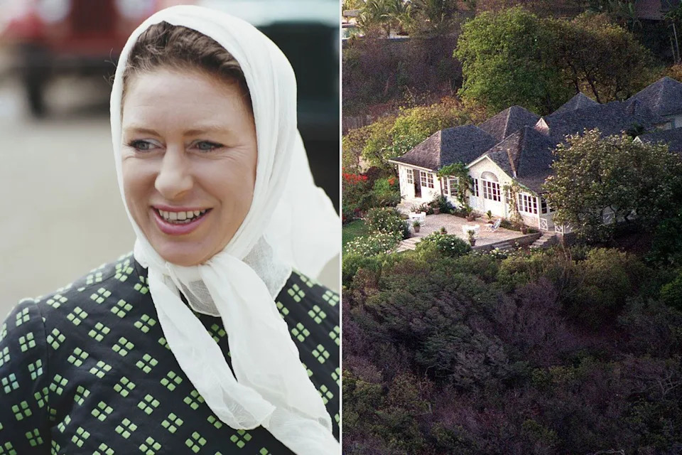 Princess Margaret and Les Jolies Eaux in Mustique.Credit: getty; shutterstock