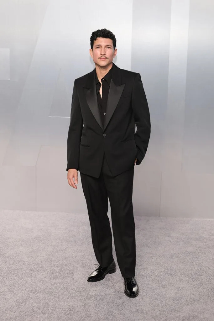 Danny Ramirez Vanity Fair Oscar Party 2026, Danny Ramirez black Saint Laurent suit, Vanity Fair Oscar Party 2026 red carpet Danny Ramirez, Saint Laurent Vanity Fair Oscar Party Danny Ramirez, Danny Ramirez classic black tailoring Oscars after party