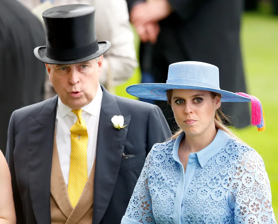 Former Prince Andrew and Princess Beatrice at Royal Ascot