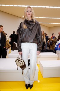 Sarah Pidgeon at the Loewe fashion show as part of Paris Fashion Week Fall 2026 held at Esplanade Saint Louis on March 6, 2026 in Paris, France.