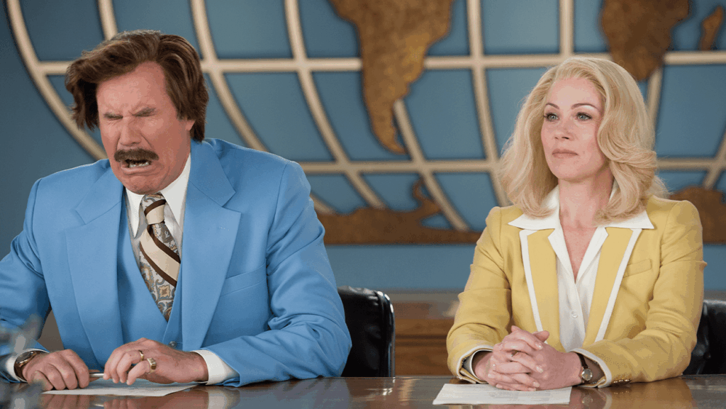 Will Ferrell and Christina Applegate in 'Anchorman.'