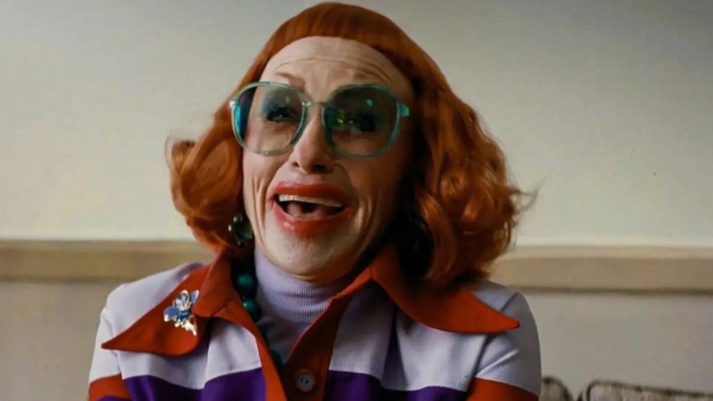 Aunt Gladys smiling in Weapons