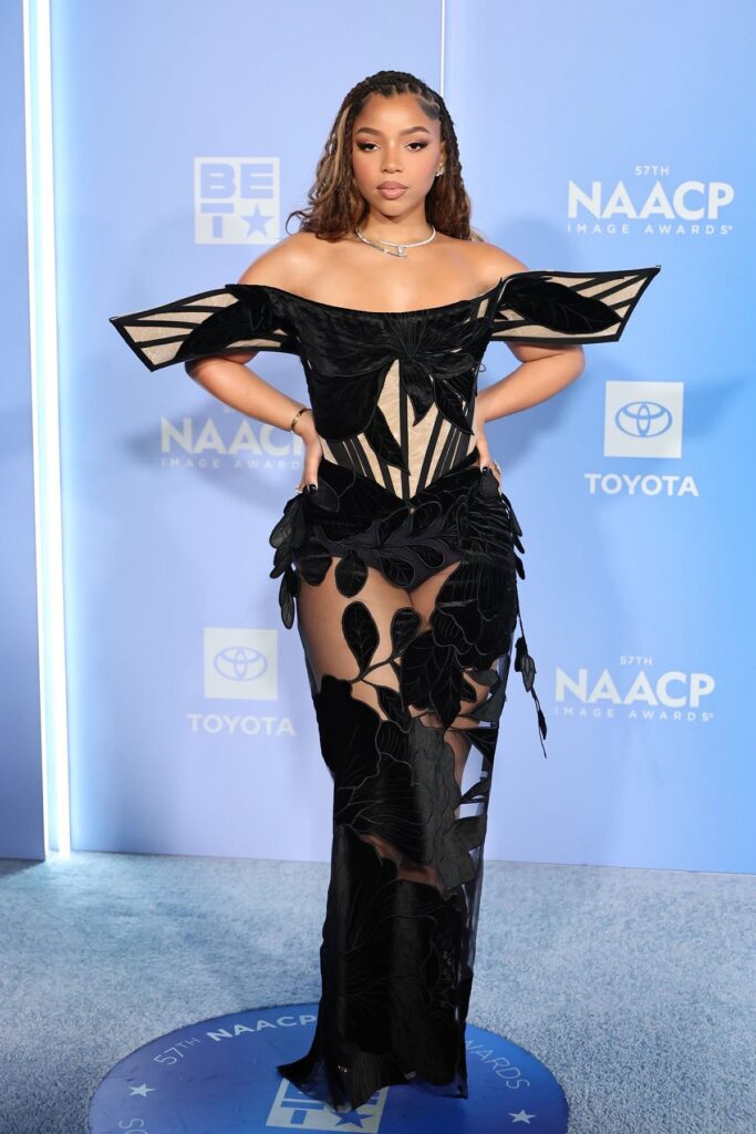 Chloe Bailey NAACP Image Awards 2026, Chloe Bailey Christian Siriano Fall 2026, Christian Siriano NAACP Image Awards, Chloe Bailey sheer gown, Chloe Bailey red carpet style 2026, NAACP Image Awards fashion