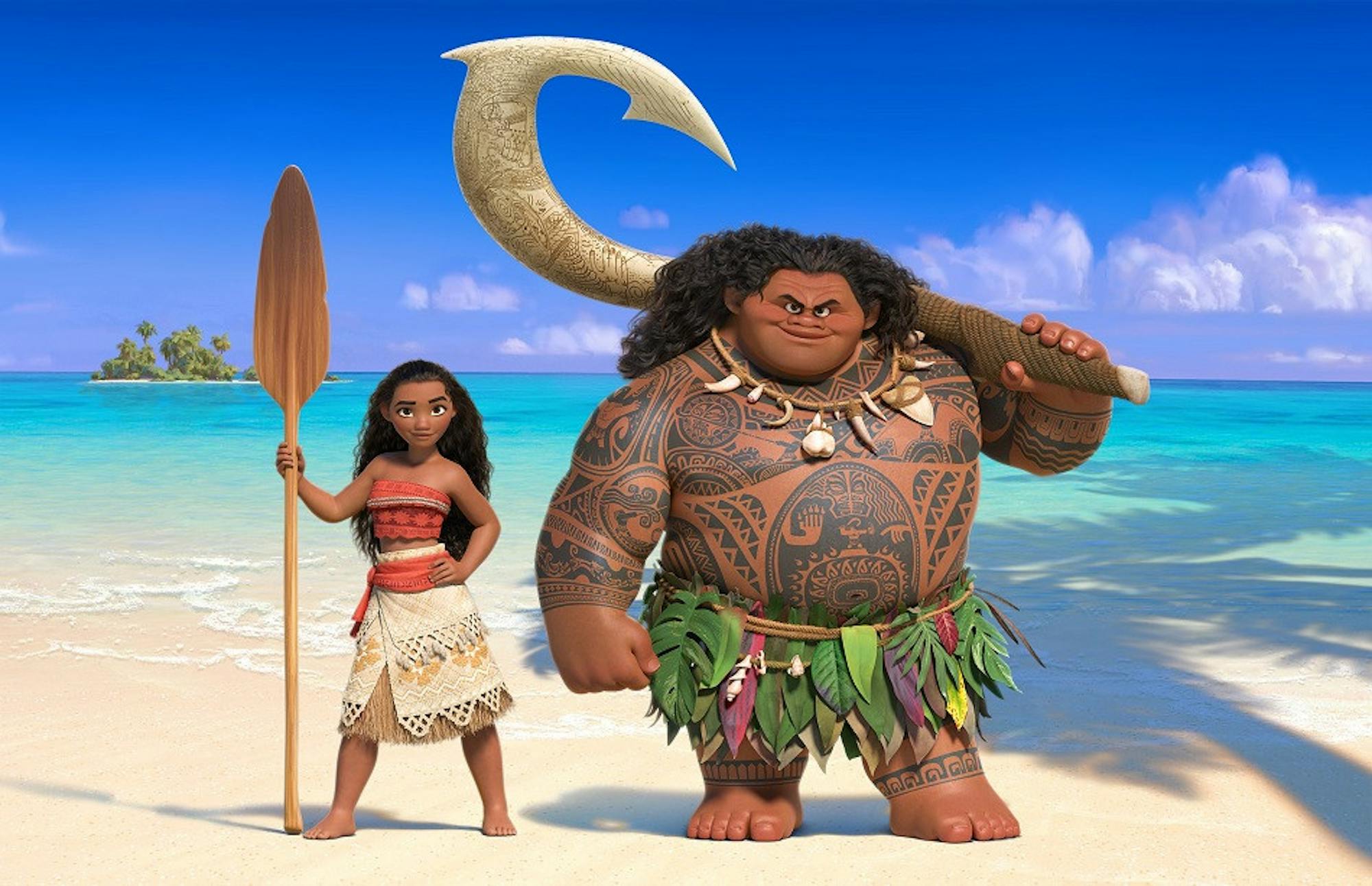 Maui and Moana in the original Disney animation Moana