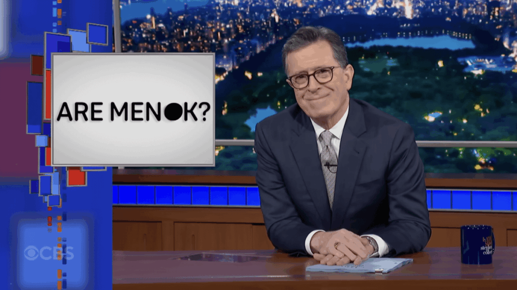 Stephen Colbert unpacks 'looksmaxxing', asks if men are OK - "It's what women know as getting ready to do anything ever, only to be told 'you look tired.'"