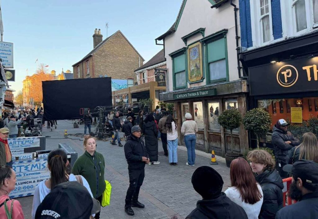 Johnny Depp spotted filming in Week Street, Maidstone outside MuMus