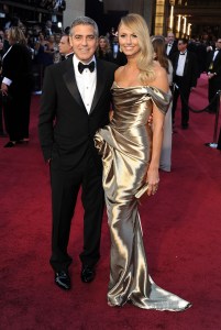HOLLYWOOD, CA - FEBRUARY 26:  Actor/Director George Clooney (L) and actress Stacy Keibler arrive at the 84th Annual Academy Awards at the Hollywood and Highland Center on February 26, 2012 in Hollywood, California.  (Photo by Michael Buckner/Getty Images)