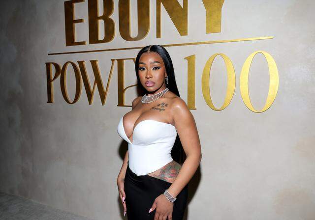 Yung Miami attends EBONY Power 100 Gala 2024 at Nya Studios on November 17, 2024 in Los Angeles, California. 