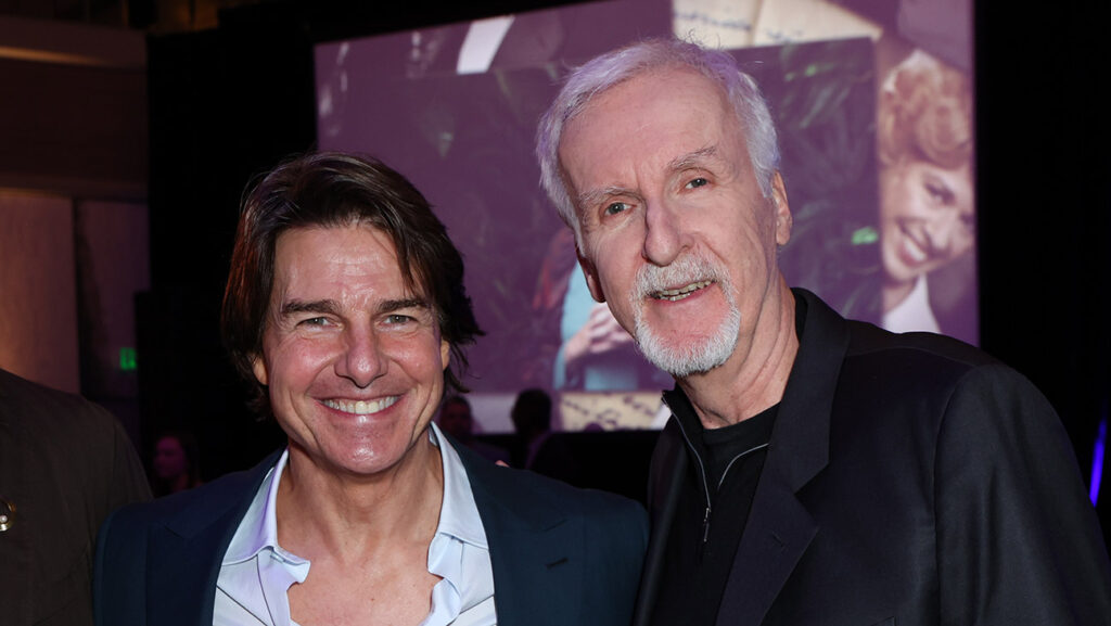 Tom Cruise and James Cameron at the 53rd Annual Saturn Awards held at Universal Hilton on March 08, 2026 in Los Angeles, California.