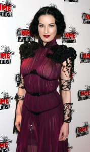 LONDON - FEBRUARY 17:  Dita Von Teese arrives at The Shockwaves NME Awards 2005 at Hammersmith Palais on February 17, 2005 in London. The annual music awards sees winners decided by an NME readers' poll. (Photo by Jo Hale/Getty Images)