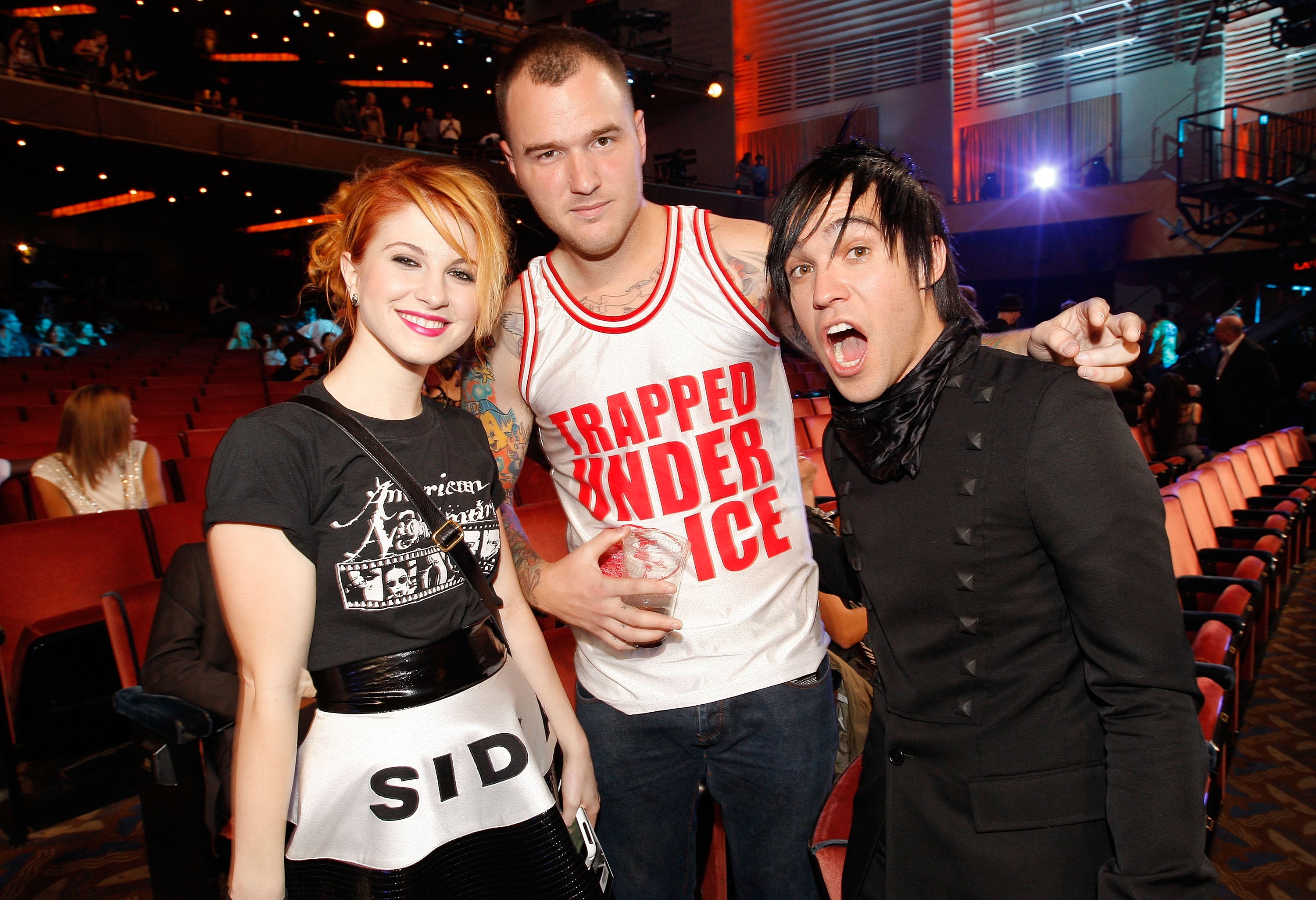 Chad Gilbert, middle, with fellow punk rock musicians Hayley Williams and Pete Wentz in 2009