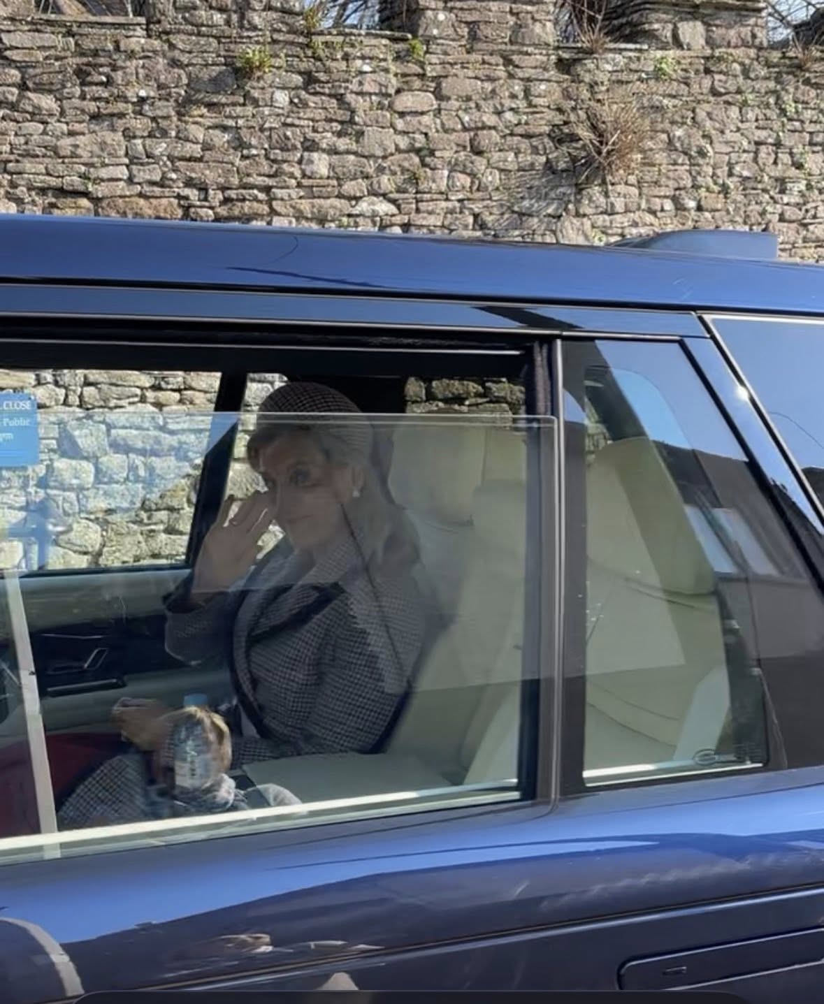 Duchess Sophie arrives at the Service of Thanksgiving for Shan Legge-Bourke