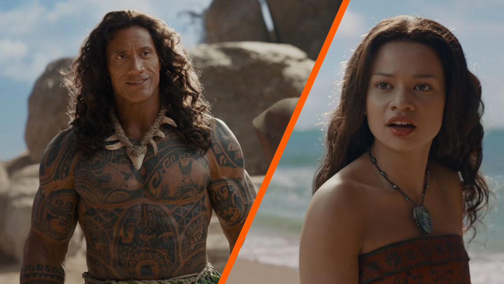 Maui and Moana in the new Disney live-action Moana movie