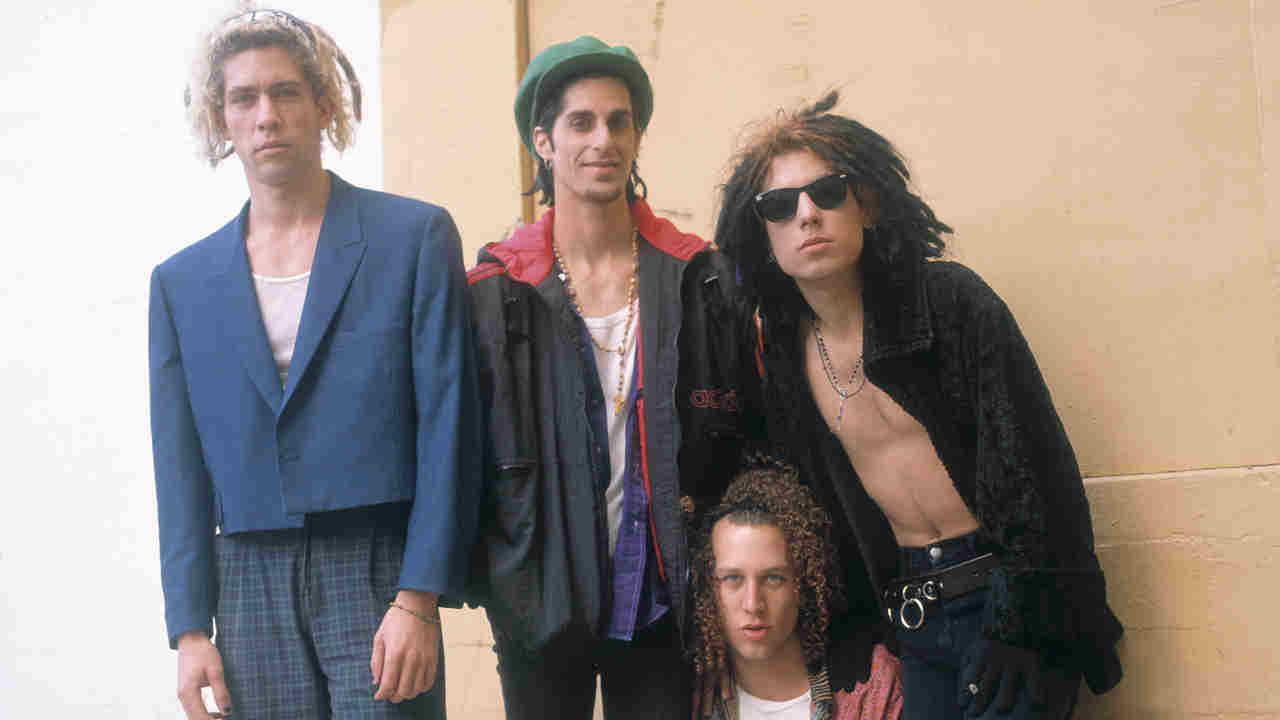 Jane&rsquo;s Addiction posing for a photograph in 1990