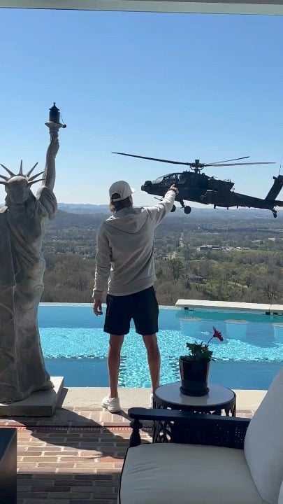 U.S. Army helicopters conducting flybys of Kid Rock’s home in Nashville