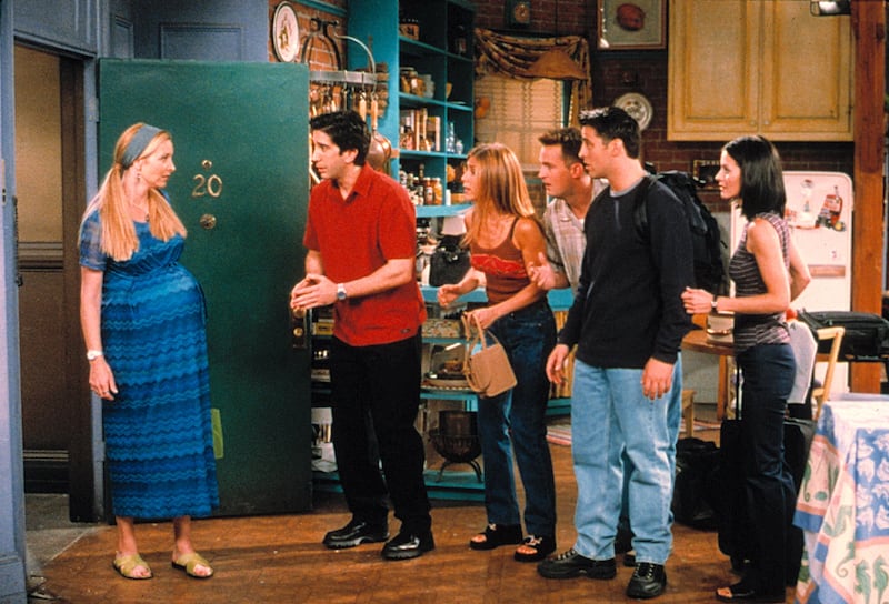Lisa Kudrow's pregnancy on "Friends"
with Jennifer Aniston, Courteney Cox , Matt LeBlanc, Matthew Perry, and David Schwimmer