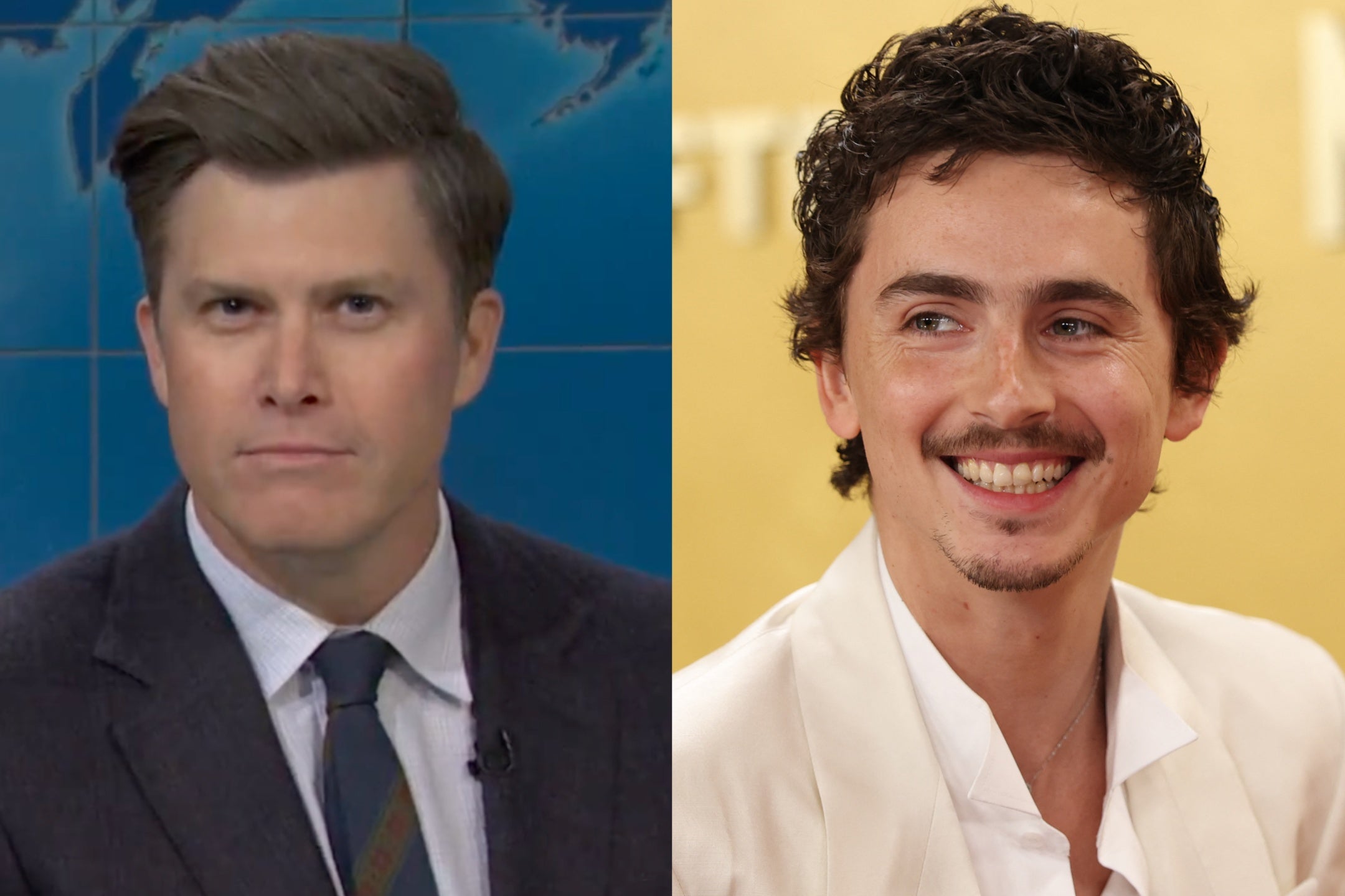 ‘SNL’s’ Colin Jost (left) skewered Chalamet over his remarks, pointing out that his latest film centers on the niche sport of ping-pong