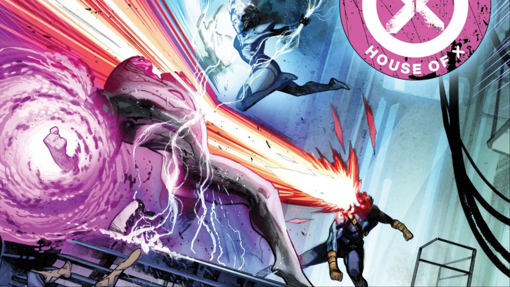Storm and Cyclops battling Nimrod