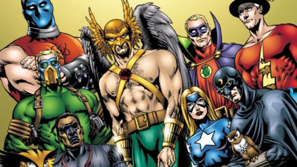 Hawkman with the rest of the Justice Society