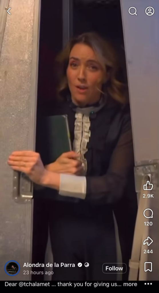 Alondra de la Parra, Principal Conductor and Artistic Director of ORCAM (Orquesta y Coro de la Comunidad de Madrid) elegant clap back to #balletgate