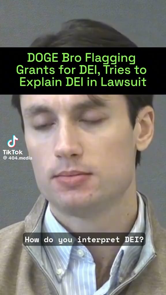 DOGE Bro Flagging Grants for DEl Tries to Explain What DEl Is