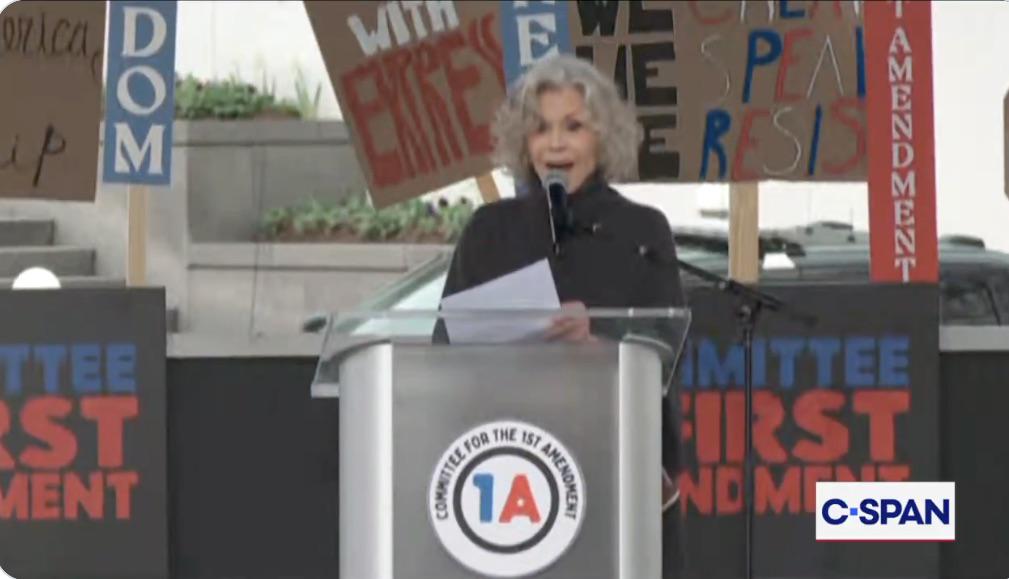 Jane Fonda Leads First Amendment Rally Near Kennedy Center To Warn Of Paramount-Warner Bros Merger & Trump’s Media Attacks Jane Fonda Leads First Amendment Rally Near Kennedy Center To Warn Of Paramount-Warner Bros Merger & Trump’s Media Attacks