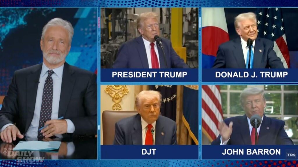 Jon Stewart Assembles ‘Expert Panel’ of Trumps to Highlight Iran War Contradictions