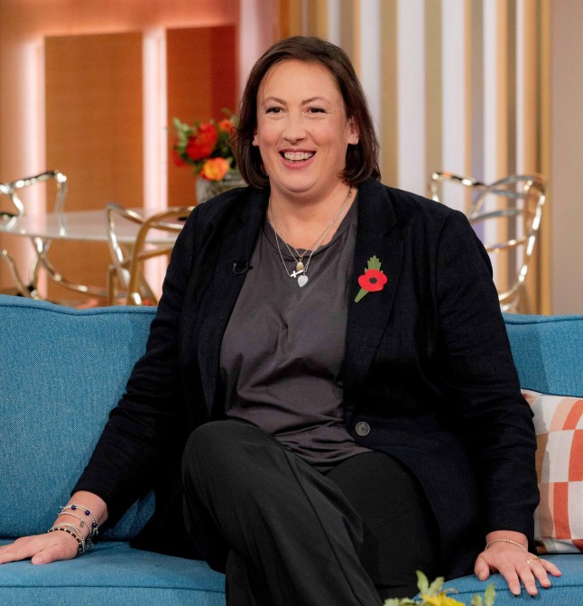 Editorial use only Mandatory Credit: Photo by Ken McKay/ITV/Shutterstock (14855181o) Miranda Hart 'This Morning' TV show, London, UK - 01 Nov 2024