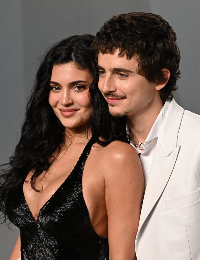 Kylie Jenner and Timothee Chalamet at the Vanity Fair Oscar Party held at Los Angeles County Museum of Art in Beverly Hills, Los Angeles, California, USA. Picture date: Sunday March 15, 2026. PA Photo. Photo credit should read: Doug Peters/PA Wire