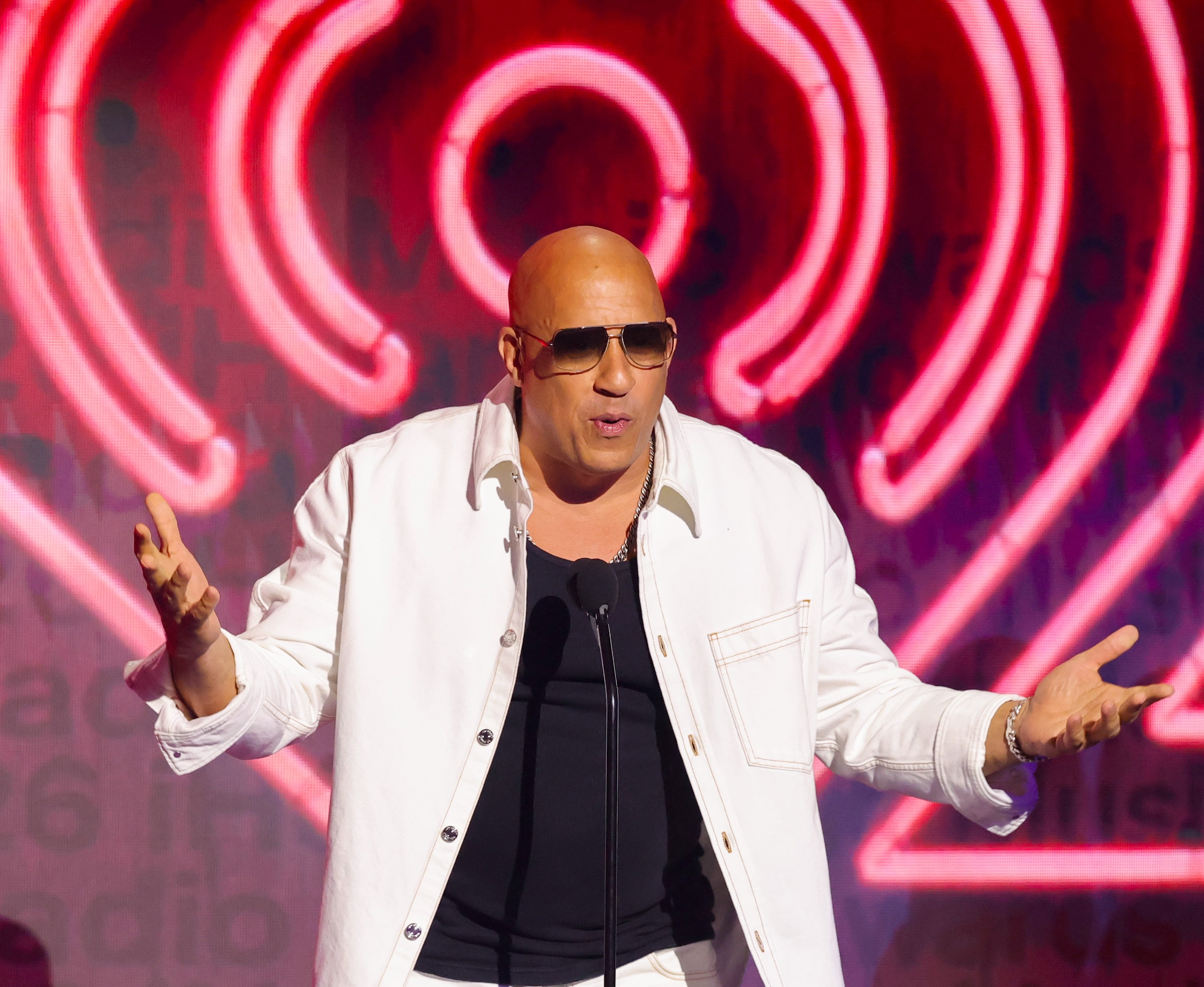 Vin Diesel muddled through his presenting job at the 2026 iHeartRadio Music Awards after being unable to locate the teleprompter