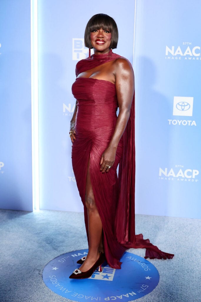 Viola Davis NAACP Image Awards 2026, Viola Davis Marmar Halim red dress, Marmar Halim red carpet, Viola Davis red gown 2026, NAACP Image Awards best dressed