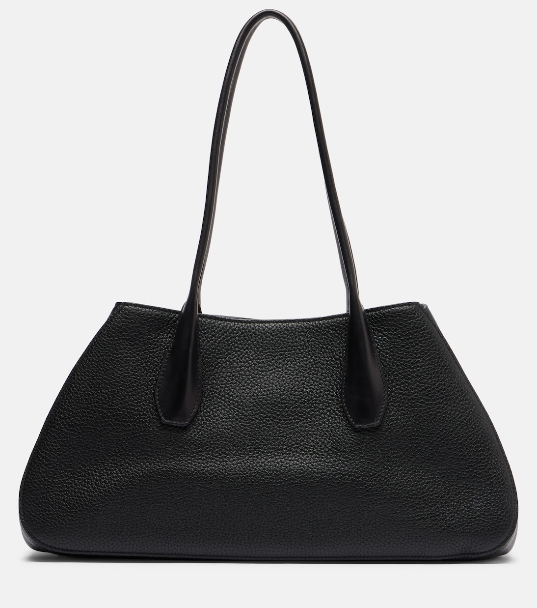 Alger Medium Leather Shoulder Bag in Black - the Row
