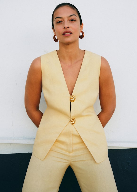 Lika Jacket - Mustard - Linen - S&eacute;zane