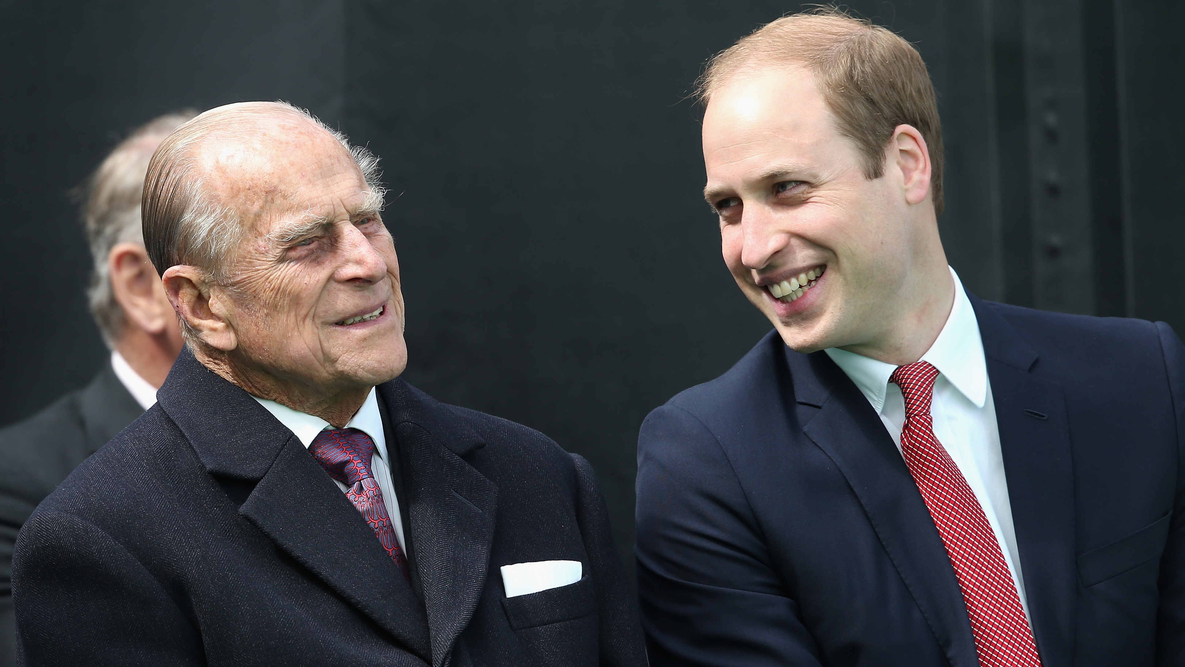 Prince Philip, Duke of Edinburgh chats to Prince William at a Magna Carta 800th Anniversary Commemoration Event on June 15, 2015