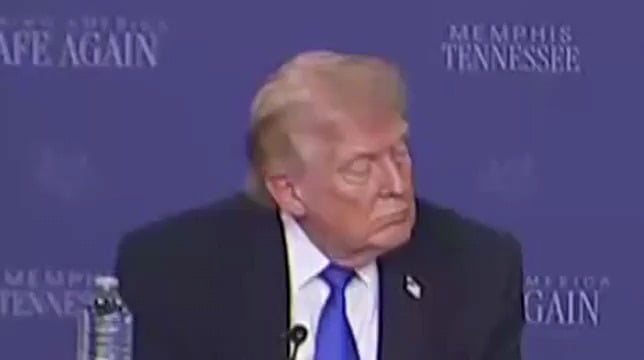 Trump falls asleep in public again. Now in Memphis Safe Task Force Roundtable.