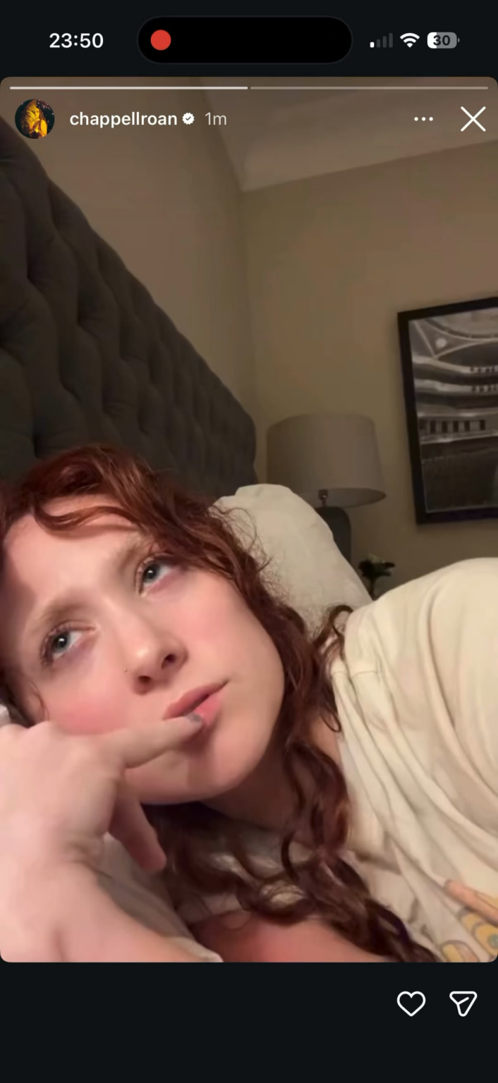 Chappell Roan addresses security incident on IG story, says security wasn’t hers and she didn’t see the girl go up to her
