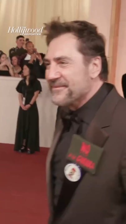 Javier Bardem revives his 2003 Iraq War protest pin at the 2026 Oscars to condemn the current war in Iran