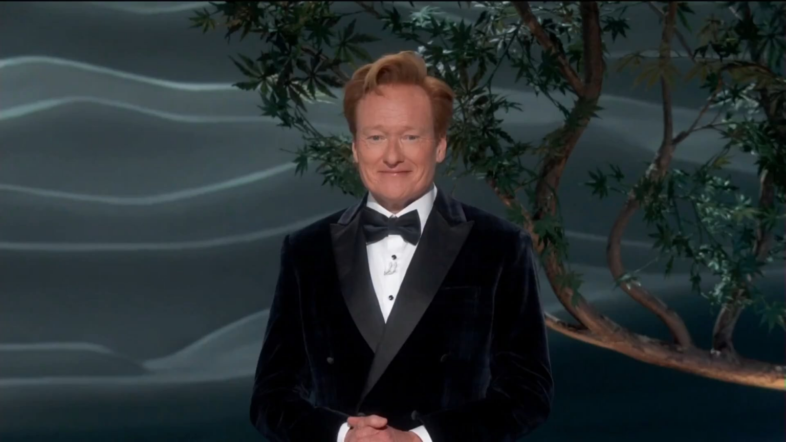 Conan O'Brien's Message to the Young Generation skit: When you're hostmaxxing the Oscars and lowkenuinely trying to rizz up the younger demographic by going brain-rot mode, and even though you're unc-coded with a bunch of famepilled NPCs, you're still S-Tier level aura farming. Six-seven."
