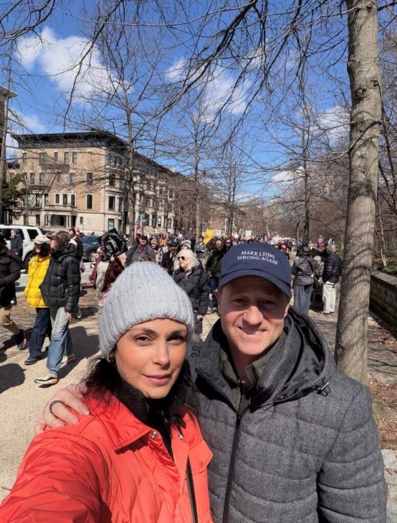 Morena Baccarin and Ben McKenzie at ‘No Kings’ protest in NYC