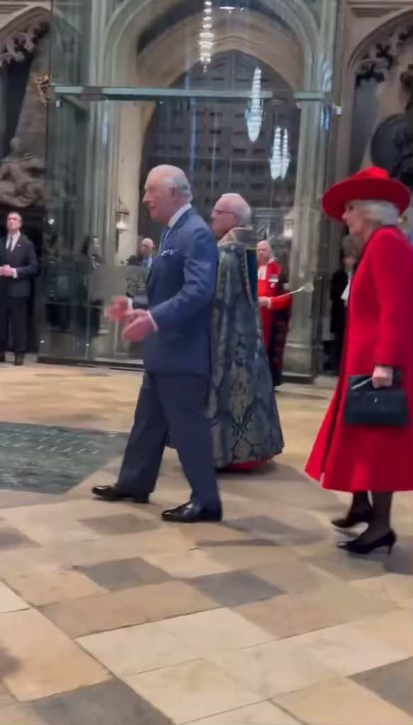 Kate and Anne curtsying to Charles today