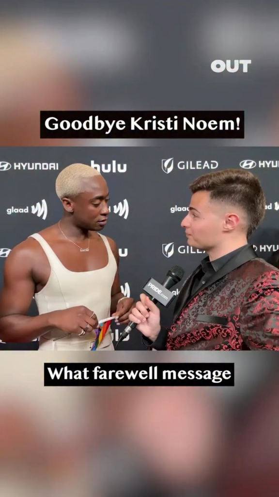 Farewell messages for Kristi Noem at the GLAAD awards
