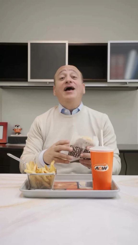 A&W parodying McDonalds CEO, Chris Kempczinski