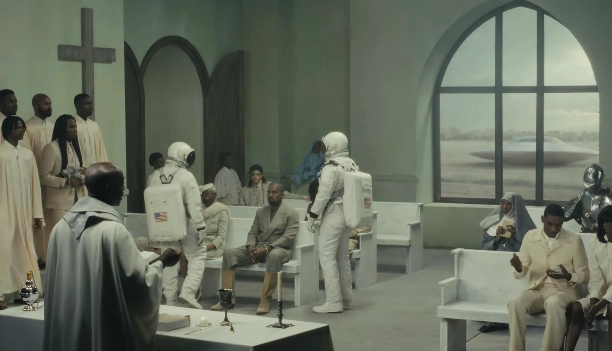 West dropped the interesting music video for 'Father' on Saturday (YouTube/@kanyewest)