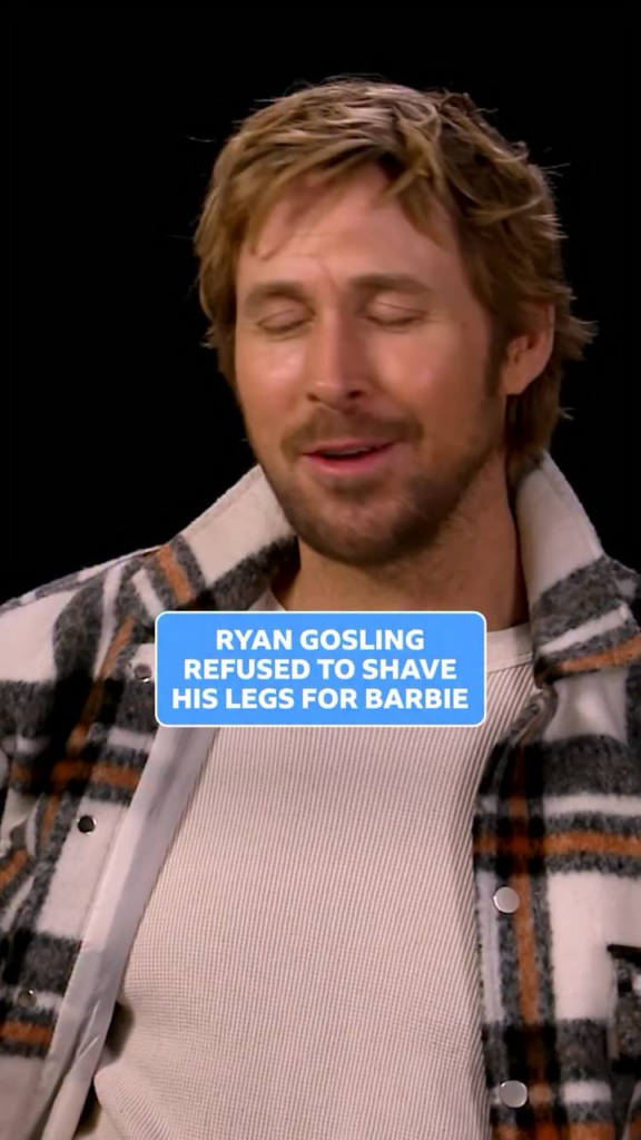 Ryan Gosling never went into the ‘shave room’ while filming ‘Barbie’