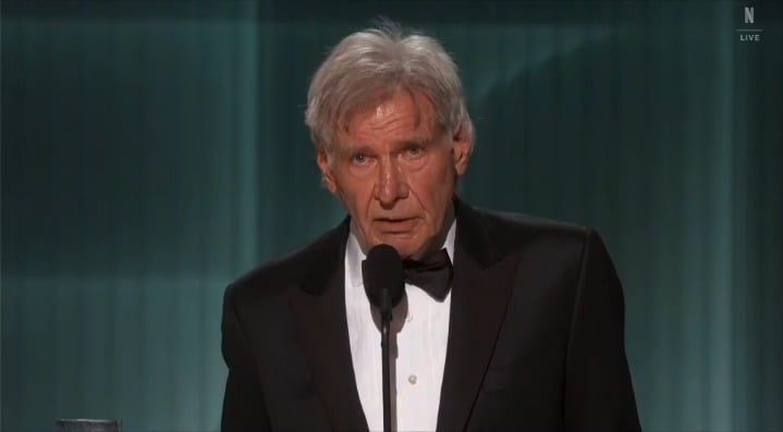 Harrison Ford's heartfelt speech during his Lifetime Achievement Award: "Success in this business brings a certain freedom that comes with responsibility to support each other, to lift others up when we can."