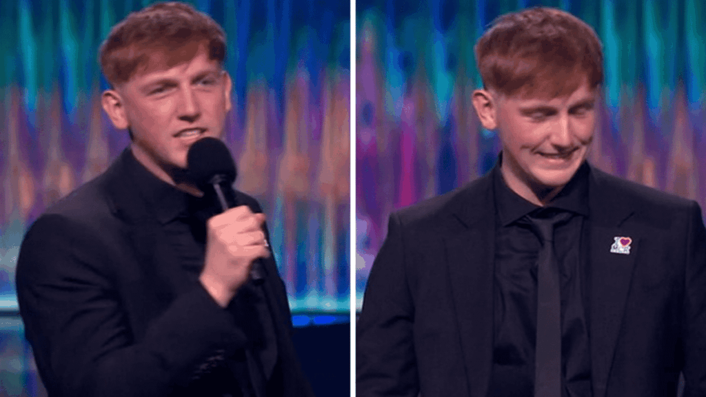 What Angry Ginge said as ITV forced to cut his microphone during Brit Awards What Angry Ginge said as ITV forced to cut his microphone during Brit Awards