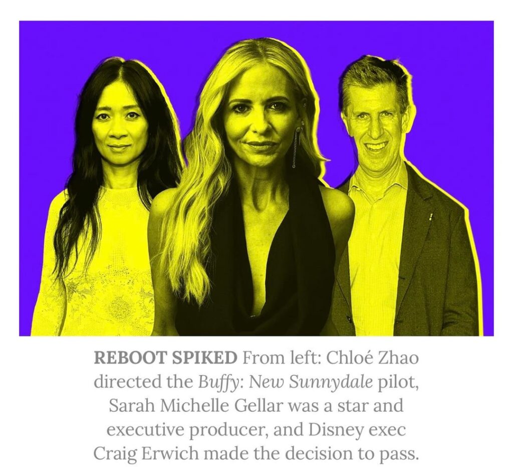 Craig Erwich revealed as the unnamed executive Sarah Michelle Gellar called out for being proud to constantly remind her that Buffy wasn’t for him. He got a promotion this week.